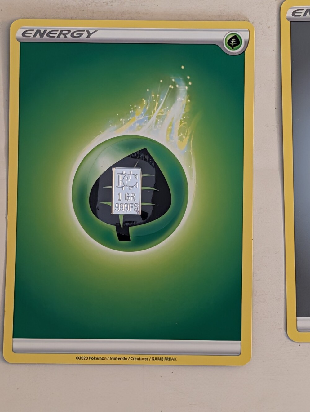 Grass Energy Card Wall Art - Green fine sliver